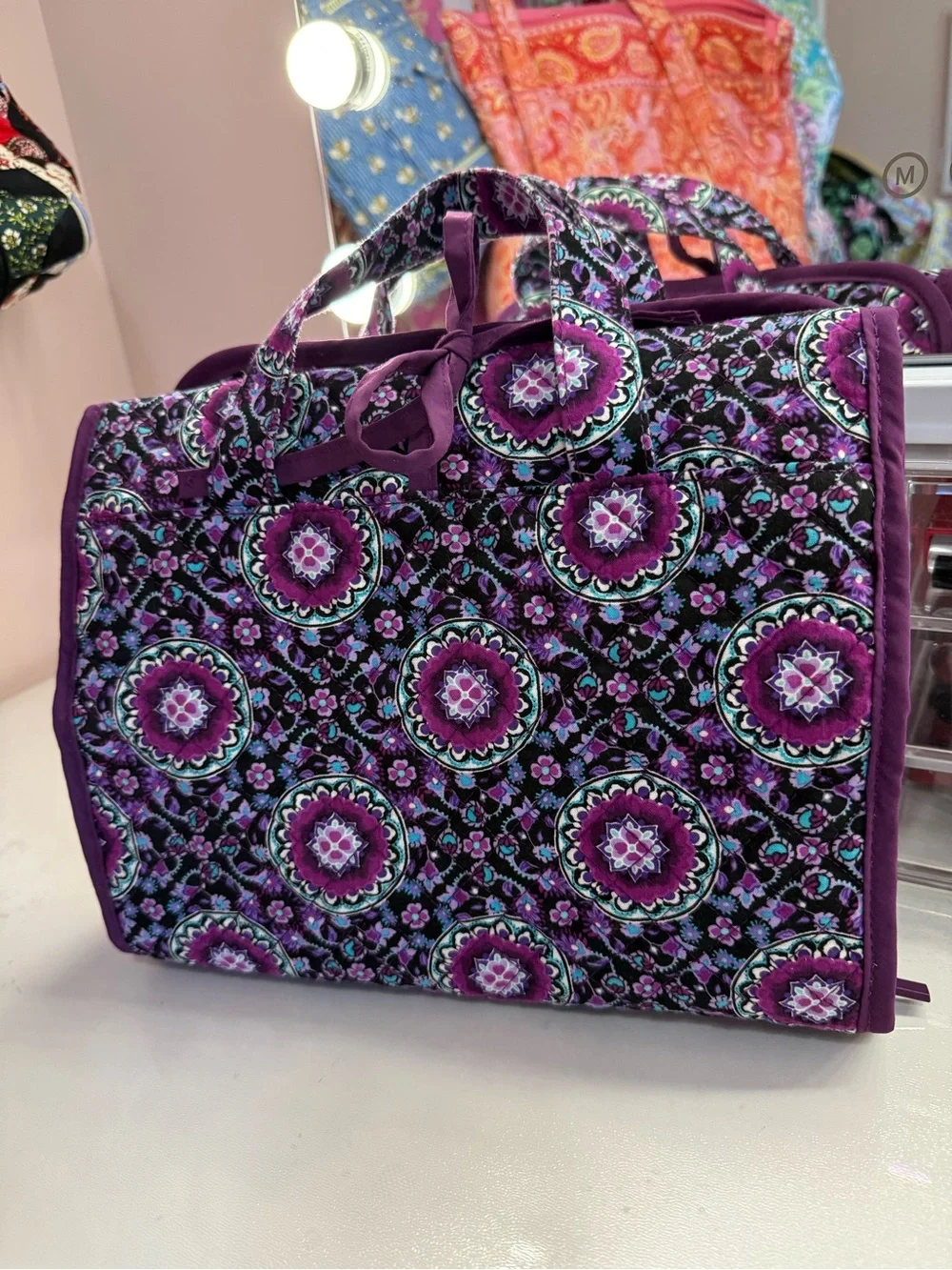 Vera Bradley Lilac Medallion Hanging Travel Organizer